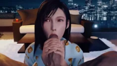 【3D】蒂法手撸大屌，被射一脸