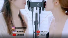 【ASMR】双人舔耳_小萌_喘息_口腔音_舔耳_弹舌音