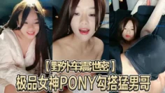 【野外车震泄密】极品女神PONY勾搭猛男哥无套骑乘顶操中国红女神被大J8猛操苦不堪言没忍住内射
