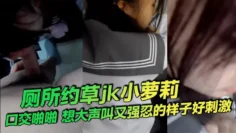 厕所约草jk小萝莉，口交啪啪，想大声叫又强忍的样子好刺激。