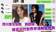 屌丝的女神，富二代的精盆，四川音乐学院“韩歆妍”被富二代包养并调教成母狗