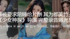 李恩曝被要求陪睡给片酬，其为都美竹主演的《少女神探》导演，完整录音曝光！