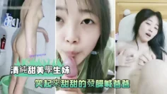 清純甜美學生妹學校裏的女神男友面前的笑起來甜甜的發臊喊爸爸