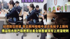 (福利)佛山恒大地产黑丝美女销售上班时间和经理去厕所啪啪